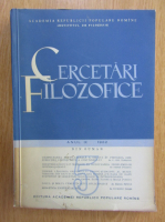Anticariat: Revista Cercetari Filozofice, anul IX, nr. 5, 1962