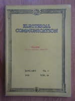 Revista Electrical Communication, volumul 16, nr. 3, ianuarie 1938