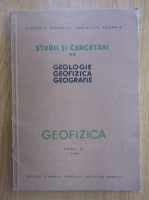 Anticariat: Revista Studii si cercetari de geologie, geofizica, geografie. Geofizica, volumul 21, 1983