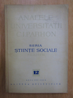 Anticariat: Analele Universitatii  C. I. Parhon, anul VIII, nr. 12, 1959