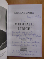 Nicolae Mares - Meditatii lirice (cu autograful autorului)