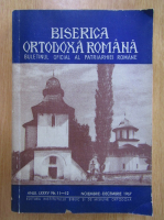 Revista Biserica Ortodoxa Romana, anul LXXXV, nr. 11-12, noiembrie-decembrie 1967