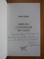 Sorina Sandu - Mireasa cuvintelor de taina (cu autograful autorului)