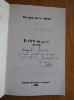 Filoteea Barbu Stoian - Liniste pe ghiol (cu autograful autoarei)