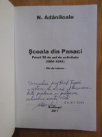 N. Adaniloaie - Socala din Panaci. Primii 50 de ani de activitate, 1891-1941 (cu autograful autorului)