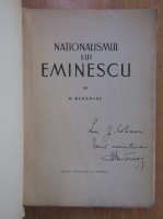 D. Murarasu - Nationalismul lui Eminescu (cu autograful autorului si dedicatie pentru George Calinescu)