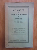Melanges de l'ecole roumaine en France