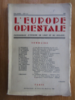 L'Europe orientale, anul VII, nr. 3-4, 1937