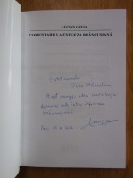 Lucian Gruia - Comentarii la exegeza brancusiana (cu autograful autorului)