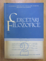Revista Cercetari Filozofice, anul X, nr. 2, 1963