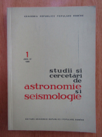 Studii si cercetari de astronomie si seimologie, anul IV, nr. 1, 1959