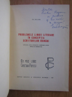 Gh. Bulgar - Problemele limbii literare in conceptia scriitorilor romani (cu autograful autorului)