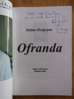 Anticariat: Stefan Dorgosan - Ofranda (cu autograful autorului)