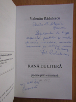 Anticariat: Valentin Radulescu - Rana de litera (cu autograful autorului)