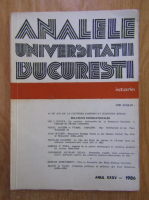 Anticariat: Analele Universitatii Bucuresti, Seria Istorie, anul XXXV, 1986
