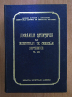 Lucrarile stiintifice ale institutului de cercetari zootehnice (volumul 25)