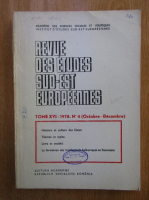 Revue des etudes sud-est europeennes, volumul 16, nr. 4, octombrie-decembrie 1978