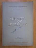 Anticariat: Cercetari de lingvistica, anul III, ianuarie-decembrie 1958