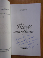 Liviu Capsa - Masti venetiene (cu autograful autorului)