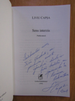 Liviu Capsa - Sens interzis (cu autograful autorului)
