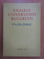 Analele Universitatii Bucuresti. Filologie, anul XXIV, 1975