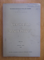 Anticariat: Ceretari de lingvistica, anul VIII, nr. 1, ianuarie-iunie 1963
