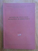 Anticariat: Revista de filologie romanica si germanica, anul II, nr. 1, 1958