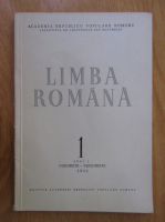 Revista Limba Romana, anul I, nr. 1, noiembrie-decembrie 1952