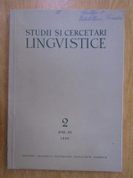 Studii si cercetari lingvistice, anul XX, nr. 2, 1969