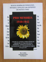 Revista Pro Memoria, nr. 4, decembrie 2011