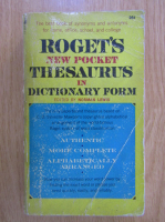 Roget's New Pocket Thesaurus in Dictionary Form