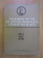 Memoriile sectiei de stiinte Filologice, Literatura si Arte, seria IV, tomul II, 1979-1980