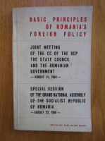 Basic Principles of Romania's Foreign Policy