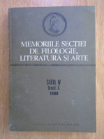 Anticariat: Memoriile sectiei de filologie, literatura si arte, seria IV, tomul X, 1988