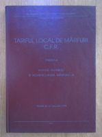 Tariful local de marfuri C. F. R., volumul 2. Indexul alfabetic si nomenclatura marfurilor