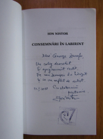 Anticariat: Ion Nistor - Consemnari in labirint (cu autograful autorului)