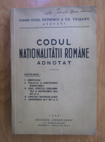 Codul Nationalitatii Romane adnotat