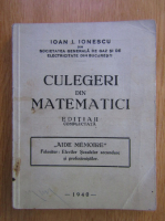 Ioan I. Ionescu - Culegeri din matematici