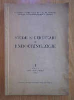 Anticariat: Studii si cercetari de endocrinologie, anul I, nr. 1, ianuarie-iunie 1950