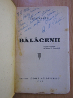 Gh. N. Cartu - Balacenii (cu autograful autorului)