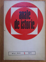 Revista Anale de istorie, anul XVII, nr. 1, 1971