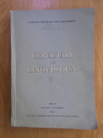 Cercetari de lingvistica, anul IV, nr. 1-2, ianuarie-decembrie 1959