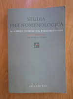 Studia Phaenomenologica. Romanian journal for phenomenology (volumul 2, nr. 1-2, 2002)