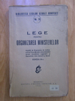 Lege pentru organizarea ministerelor, editia a II-a (1930)