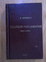 Barbu Katargiu - Discursuri parlamentare 1859-1862