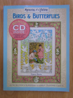 Birds and butterflies. Artwork for scrapbooks and fabric-transfer crafts
