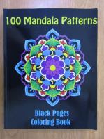 100 mandala patterns. Black pages coloring book