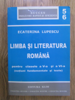 Anticariat: Ecaterina Lupescu - Limba si literatura romana pentru clasele a V-a si a VI-a (notiuni fundamentale si teste)