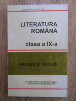 Anticariat: Gheorghe Mitrache - Literatura romana, clasa a IX-a. Analize si sintaxe