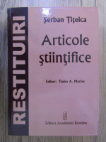 Serban Titeica - Articole stiintifice